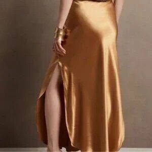 Banana Republic Gold Dreamer Silk Skirt
